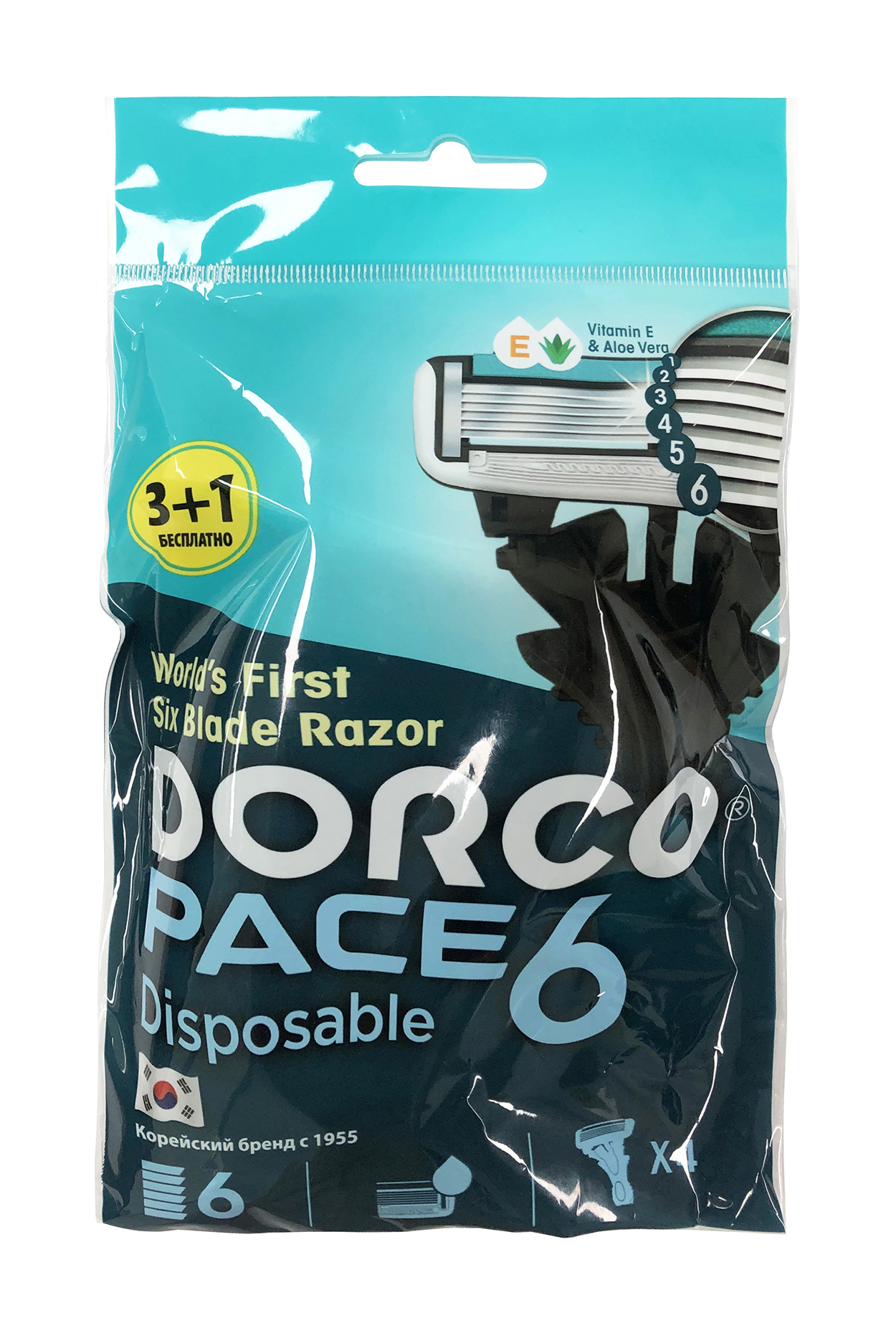 фото Станок для бритья dorco pace6 (3 станка + 1 в подарок!)