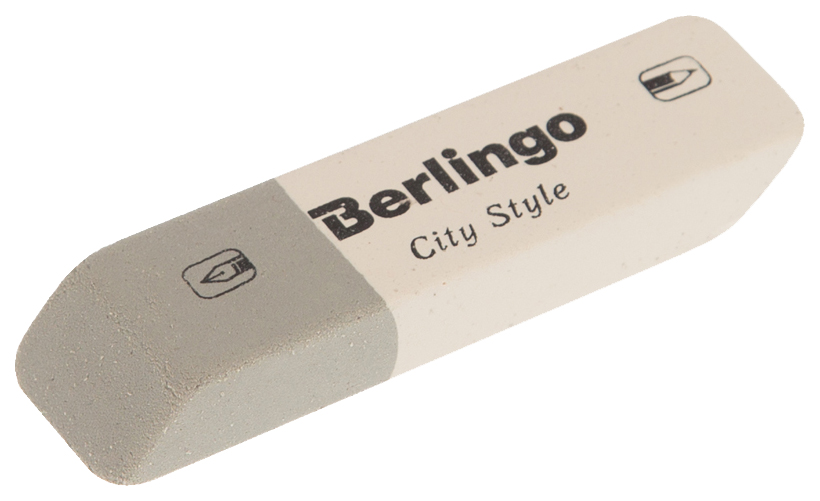 

Ластик Berlingo City style скошенный комбинированный 52 мм, Белый;серый