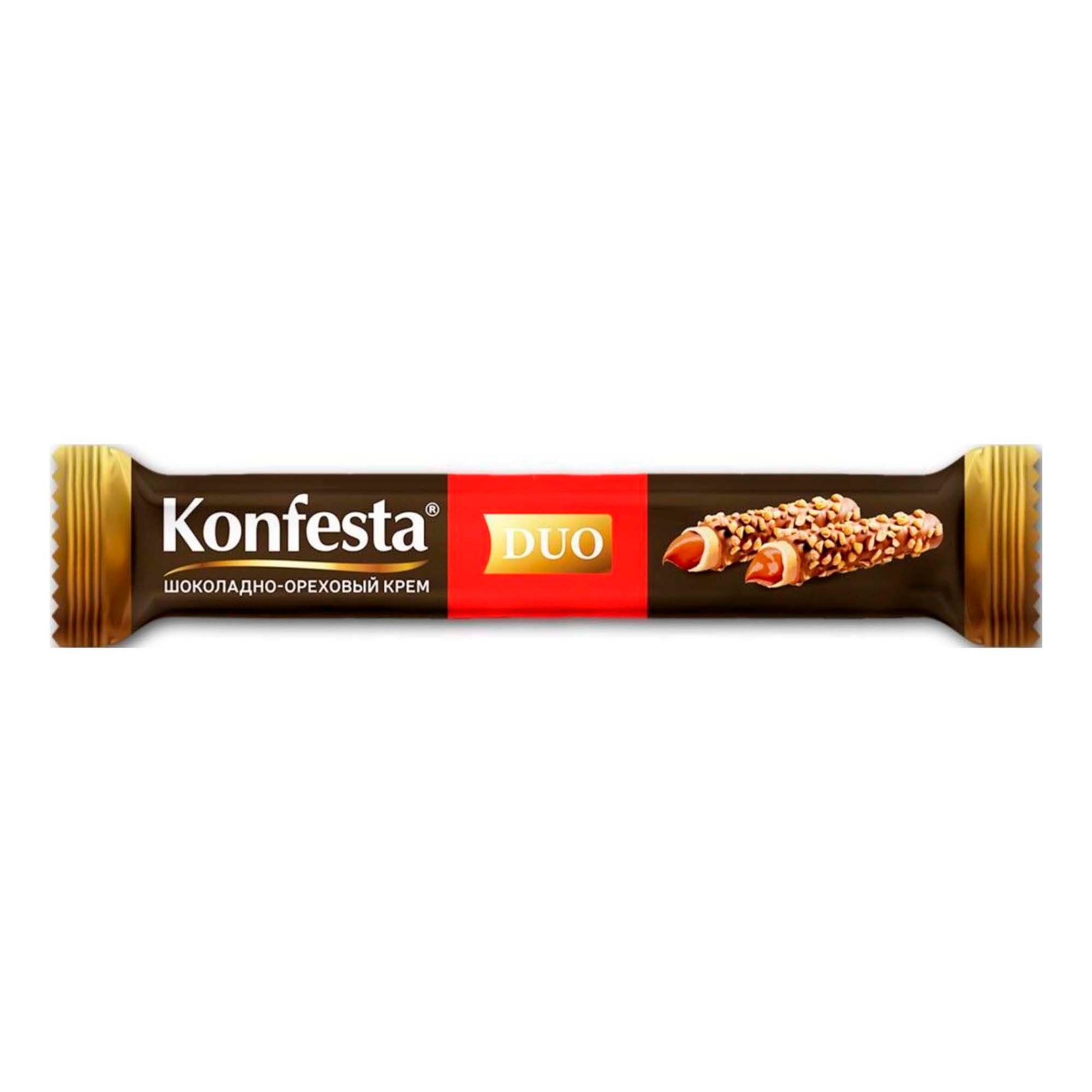 Конфеты шоколадные Konfesta Трубочки с шоколадно-ореховым кремом в обсыпке из арахиса 38 г