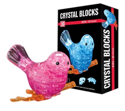 

3D пазл "Crystal Blocks. Птичка на ветке", 49 деталей