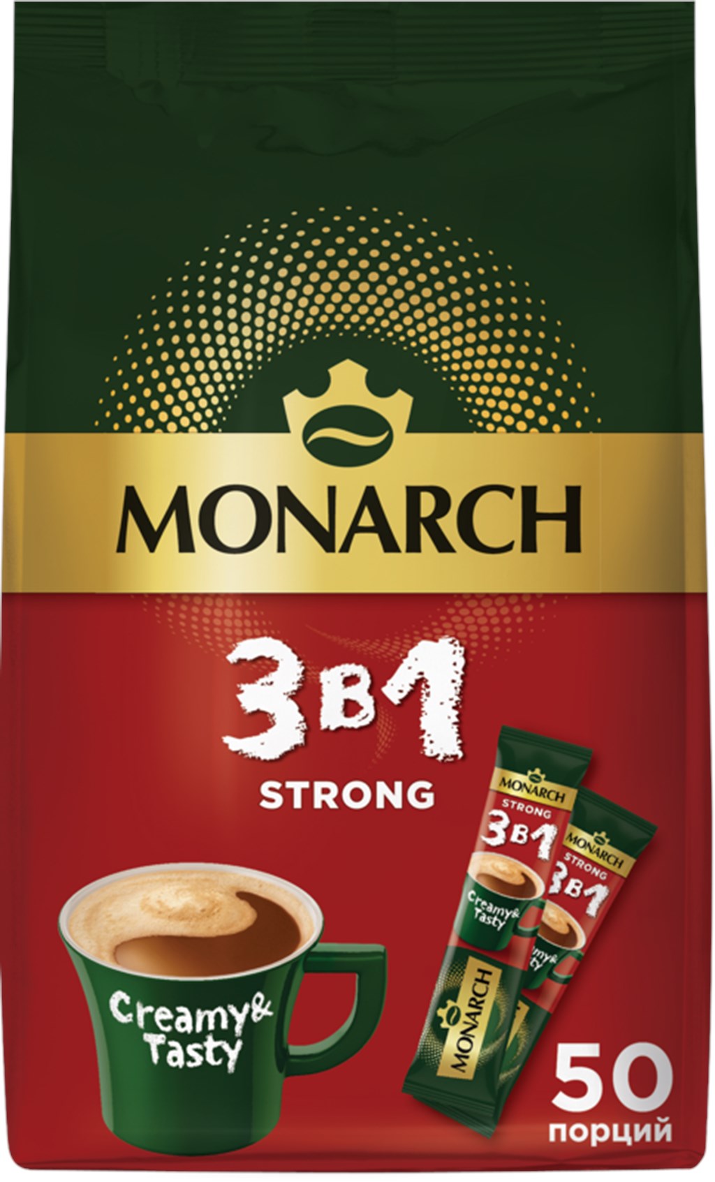 Кофейный напиток Monarch Strong 3 в 1 растворимый 650 г