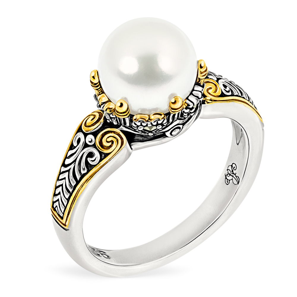 

Кольцо из серебра р. 20 ЗОЛОТО АЛЕКСАНДРА ВАСИЛЬЕВА Летнее утро, жемчуг\марказит, Летнее утро