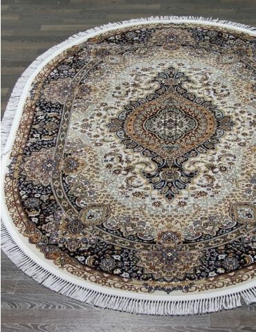 

Ковер SHAHREZA d414 CREAM-NAVY Овал ворс 9 мм Полипропилен 1,6x3 м