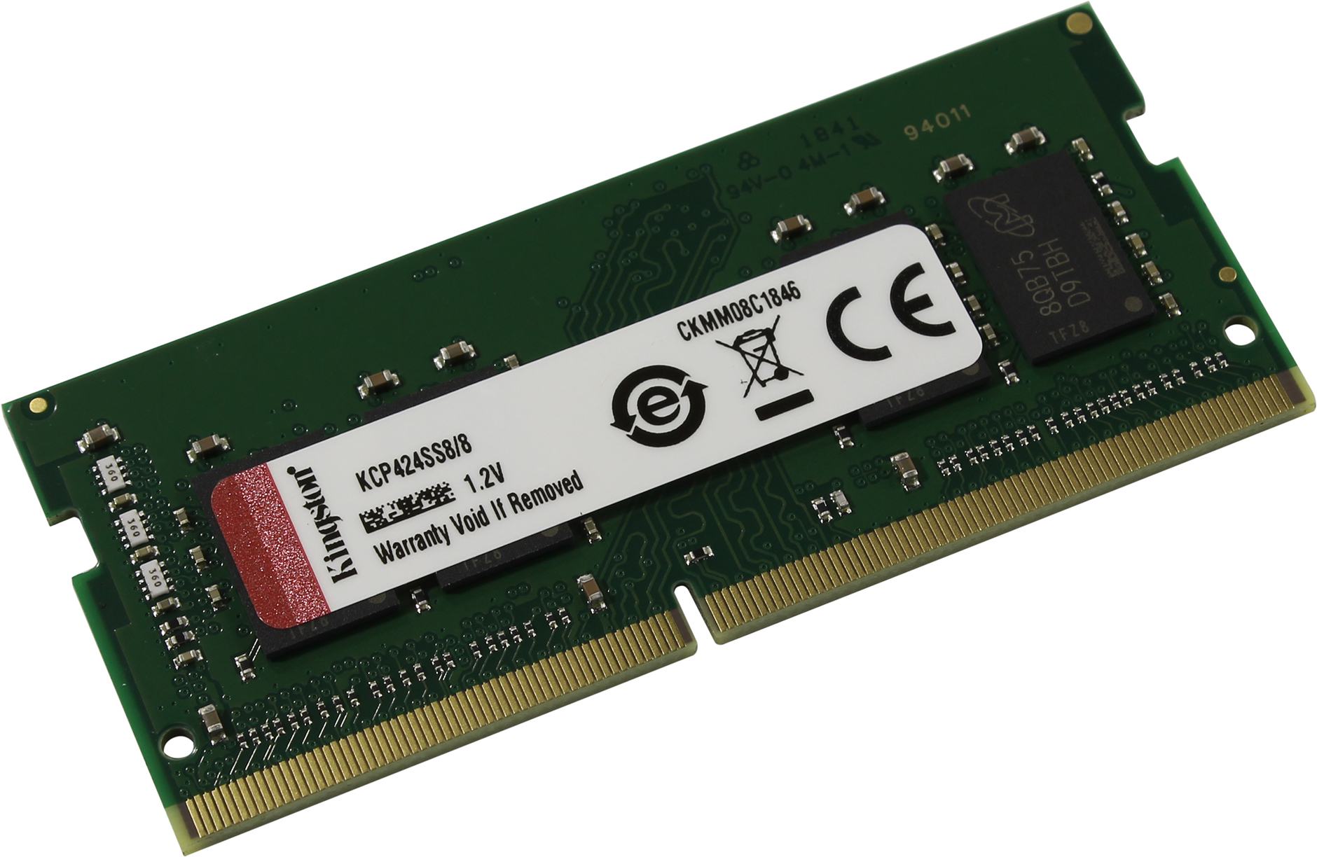 Оперативная память Kingston (KCP424SS8/8), DDR4 1x8Gb, 2400MHz