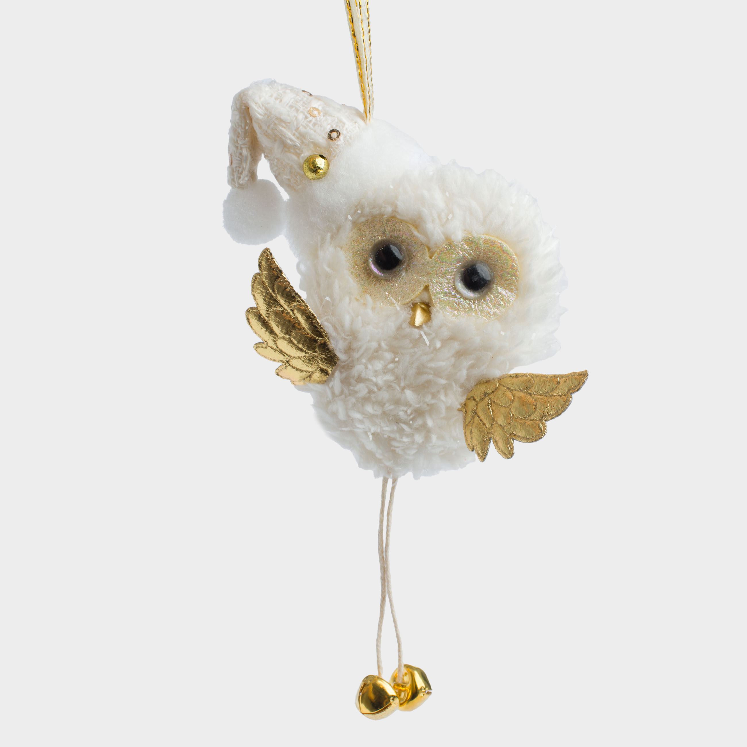 

Игрушка елочная, 14 см, полиэстер/пенопласт, белая, Сова, Funny owl, Белый