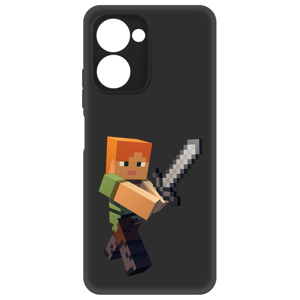 

Чехол-накладка Софт Minecraft-Алекс для Realme C33, Черный