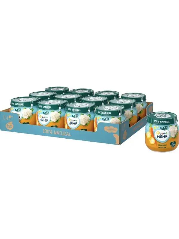 Пюре овощное ФрутоНяня перед игрой кукур_морков12х80