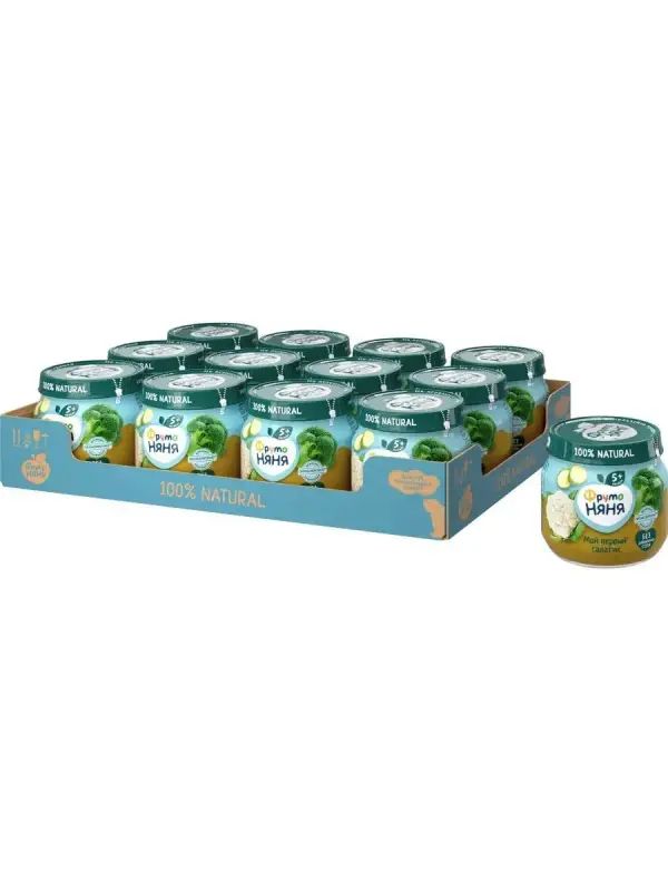 Пюре овощное ФрутоНяня перед игрой  брок_кабач_цветкап 12х80