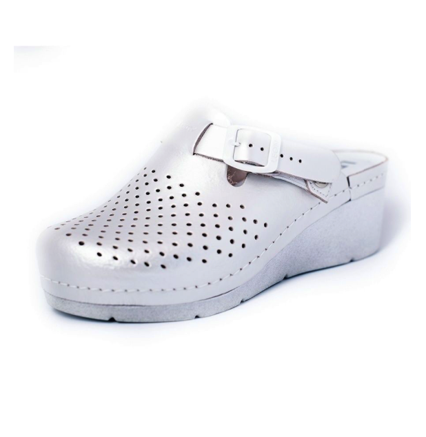 Сабо женские, ортопедические, натуральная кожа Leon Medikal MED1000 белые р.38