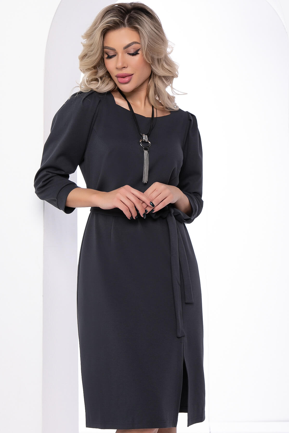 

Платье женское LT Collection Стиль и формы серое 50 RU, Серый, Стиль и формы