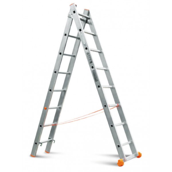 фото Алюминиевая двухсекционная лестница эйфель классик 10 ступеней