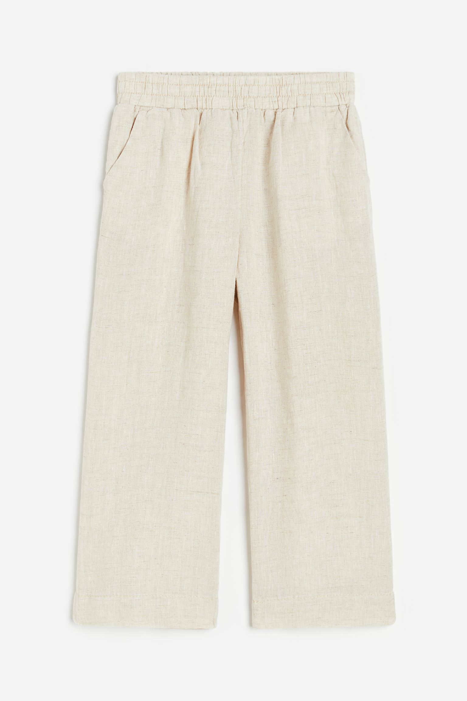 Льняные брюки H&M для девочек 110 светло-бежевый (доставка из-за рубежа)