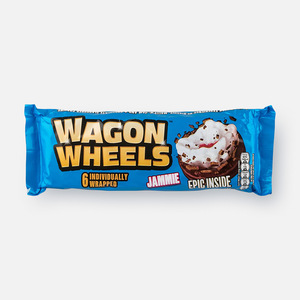 Печенье Wagon Wheels Jammie с суфле и джемом, покрытое глазурью, с ароматом шоколада, 228г