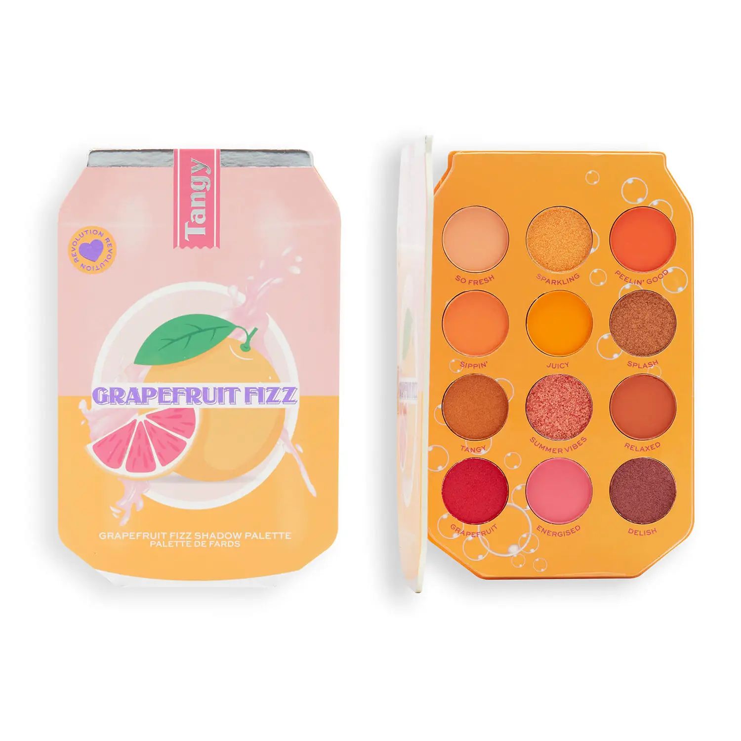 Палетка теней для век I HEART REVOLUTION Grapefruit Fizz Shadow Palette 12 цветов 6 г