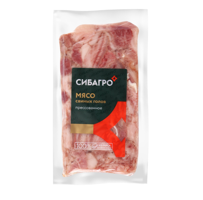 

Мясо свиных голов Сибагро прессованное, охлаждённое, 300 г