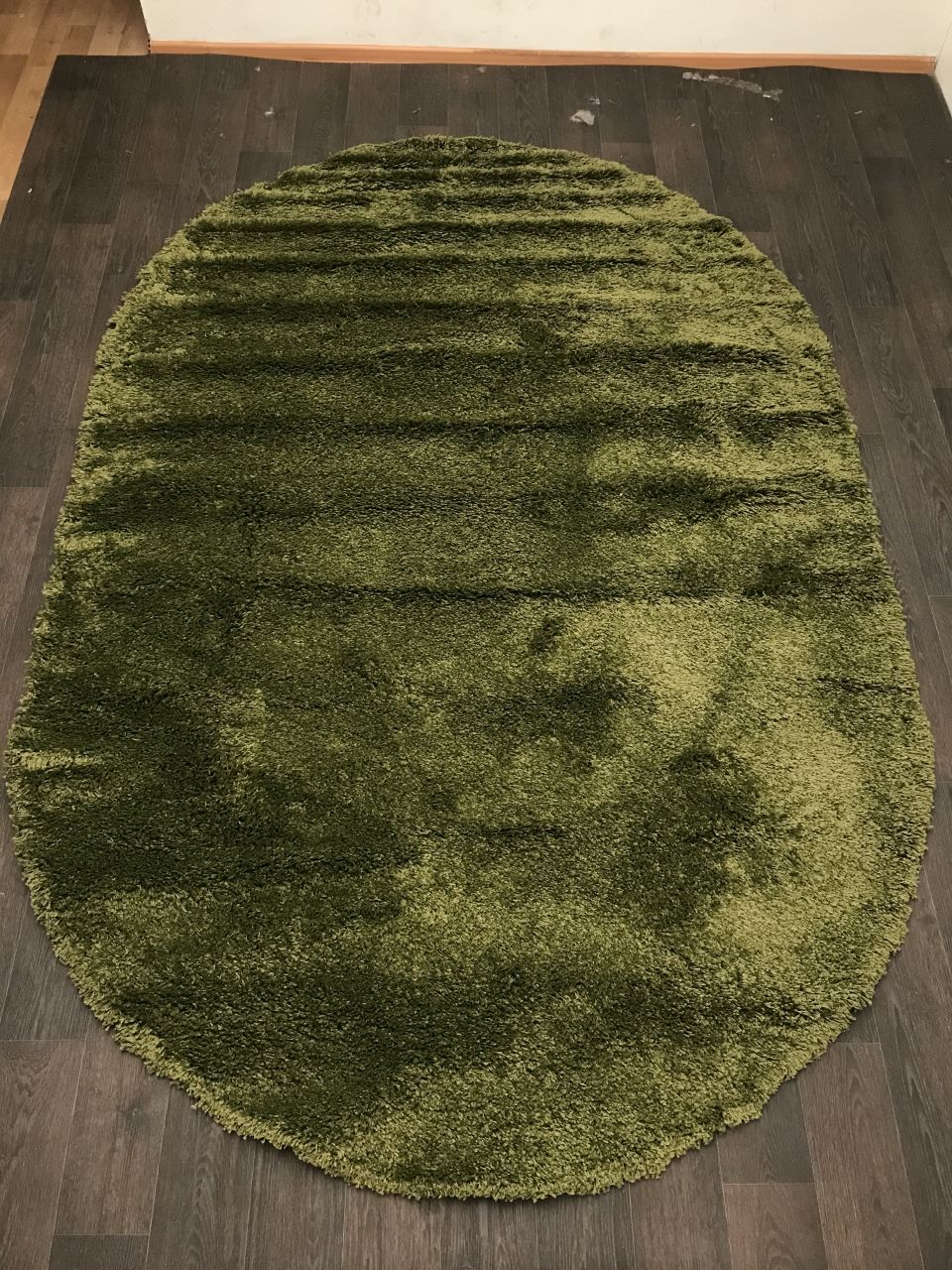 фото Ковер shaggy ultra s600 green 2 овал merinos