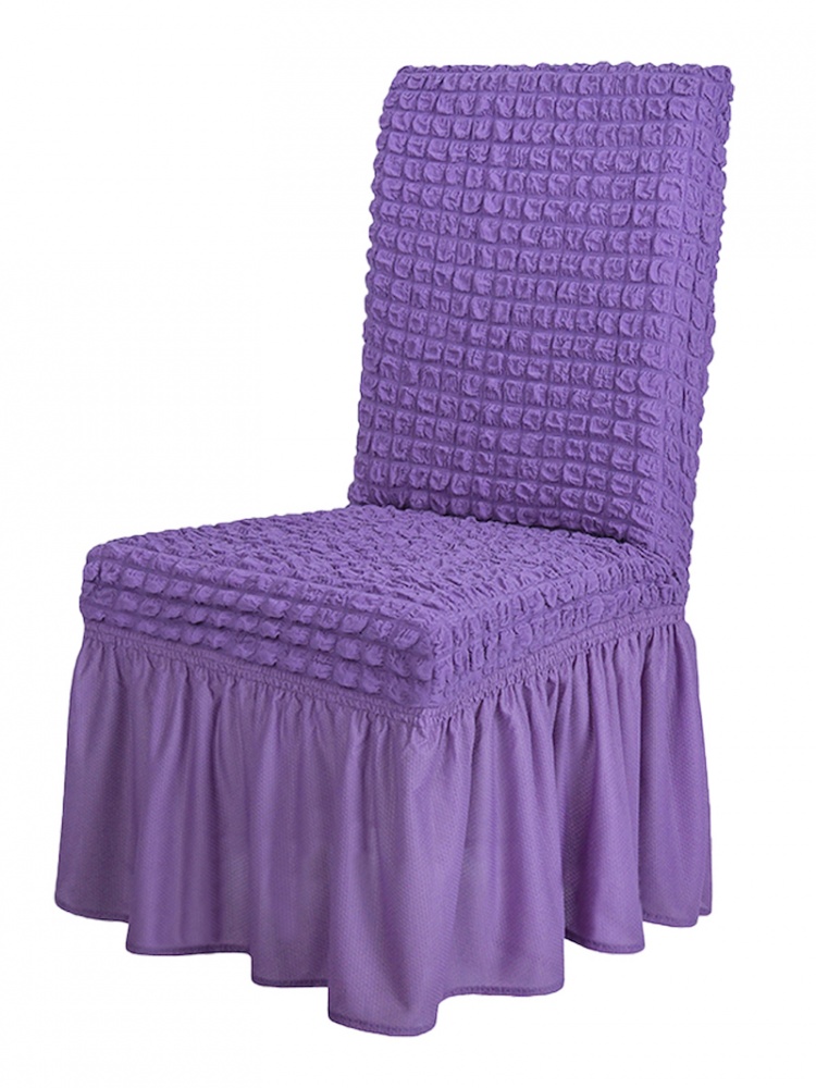 фото Чехол на стул с оборкой venera, цвет сиреневый, 1 предмет