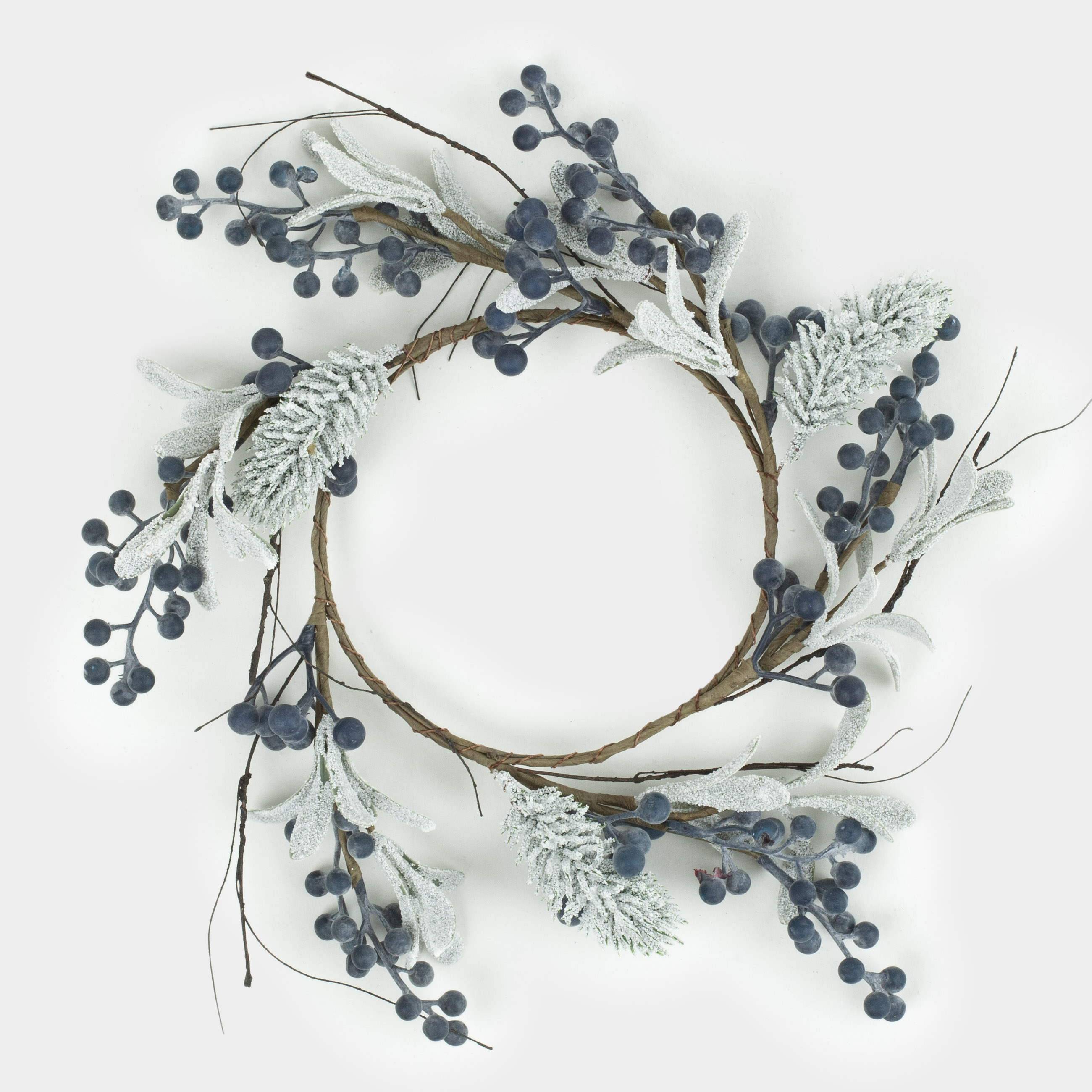 

Венок декоративный, 17/38 см, пластик/пенопласт, Синие ягоды и хвоя, Blue berry