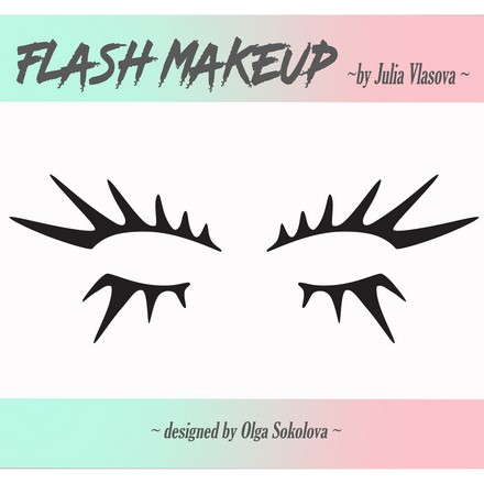

Наклейки для макияжа, FLASH MAKEUP, Fantasy №04 «Ресницы», черные