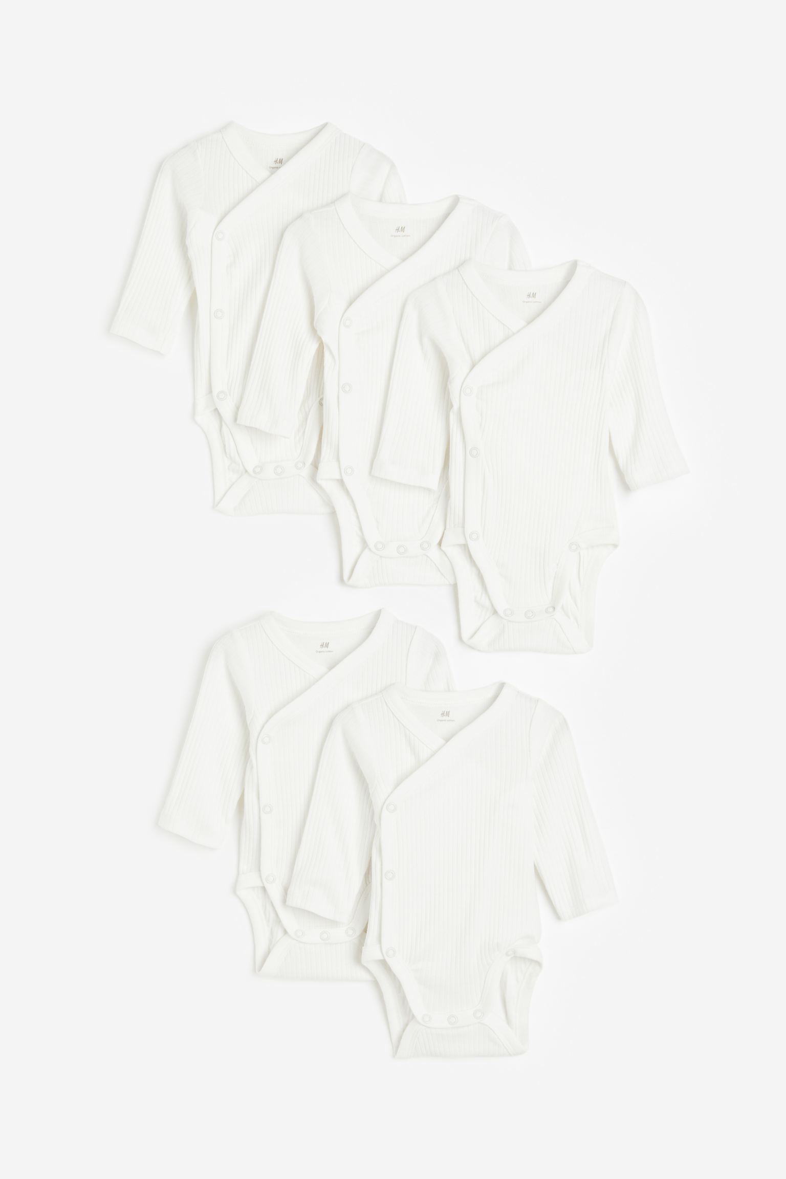 

Комплект из 5 боди с запахом H&M 62 Белый (доставка из-за рубежа), 1195230