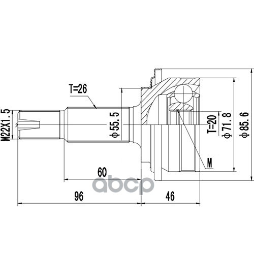 

Шрус Наружный ZIKMAR Z87056R