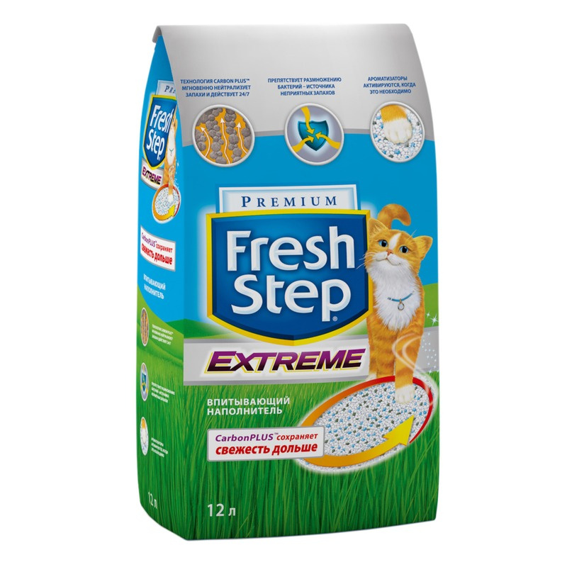 фото Впитывающий наполнитель для кошек fresh step extreme бентонитовый, 6.35 кг, 12 л, 3 шт