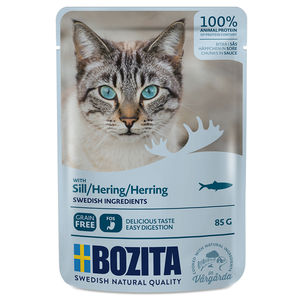 фото Влажный корм для кошек bozita кусочки в соусе, рыба, 12шт, 85г