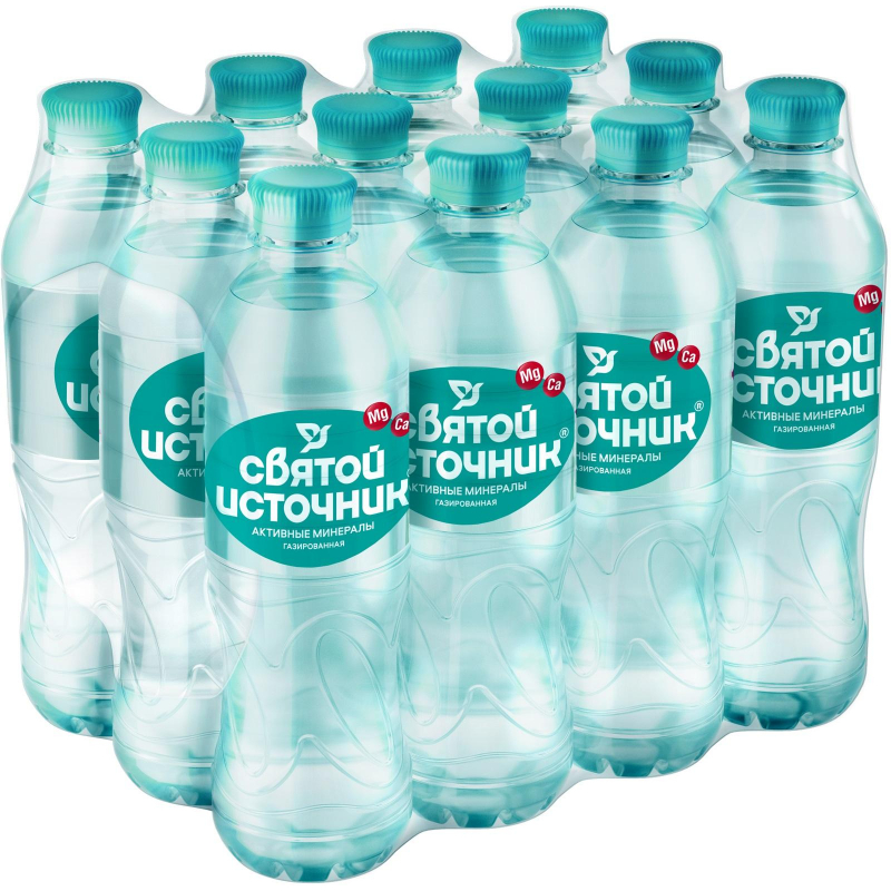 

Вода Святой Источник активные минералы газ п/б 0,5л 12 шт