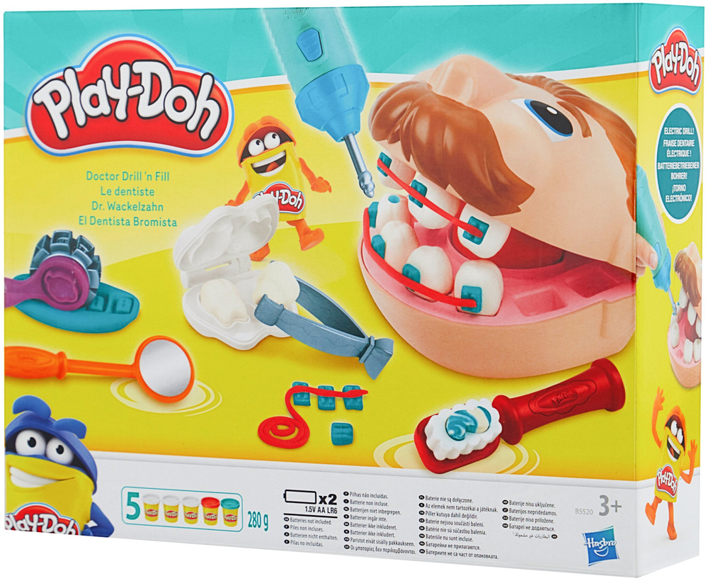 

Игровой набор с пластилином Play-Doh Мистер Зубастик, Белый;голубой;красный