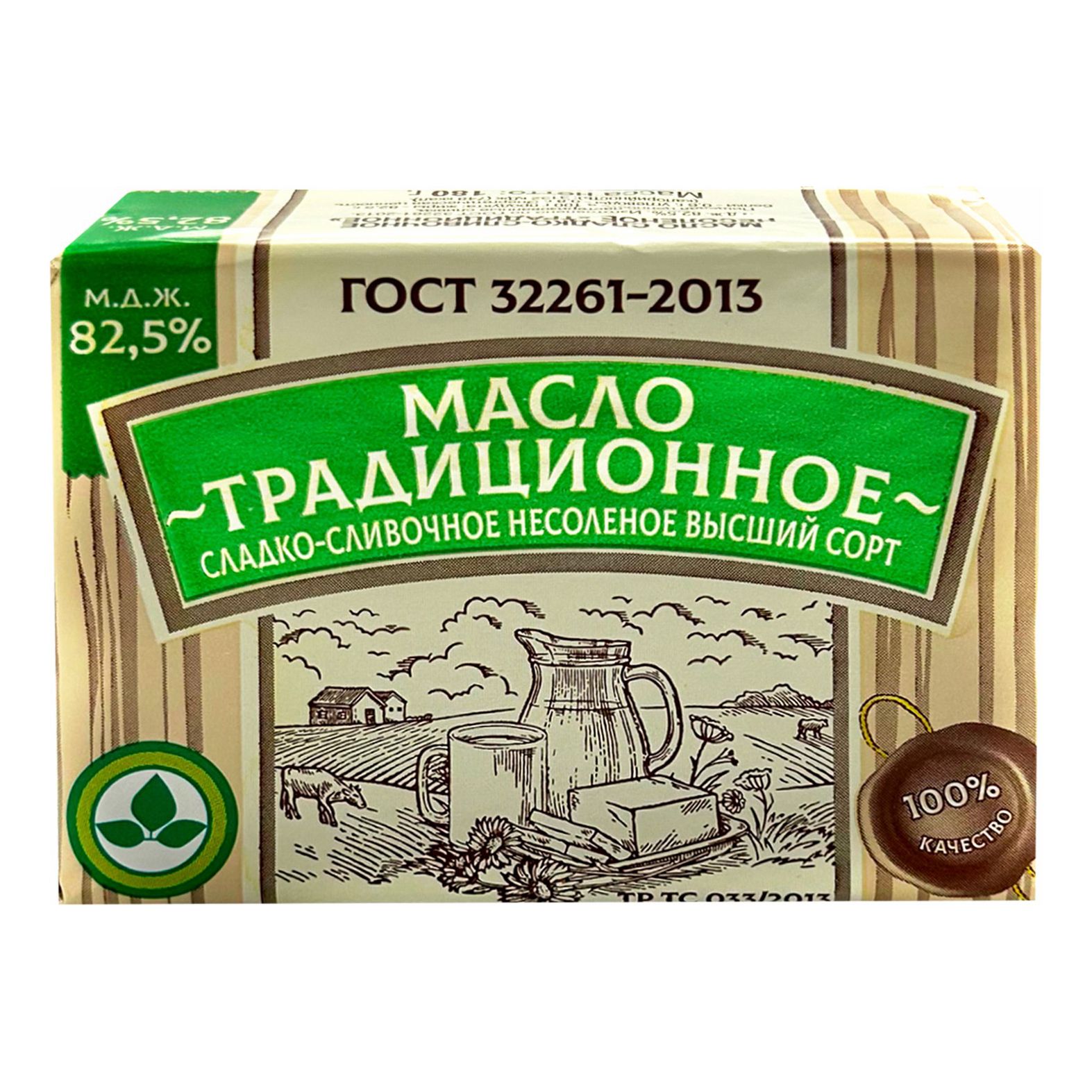 

Сладкосливочное масло несоленое Восход Традиционное 82,5% 180 г