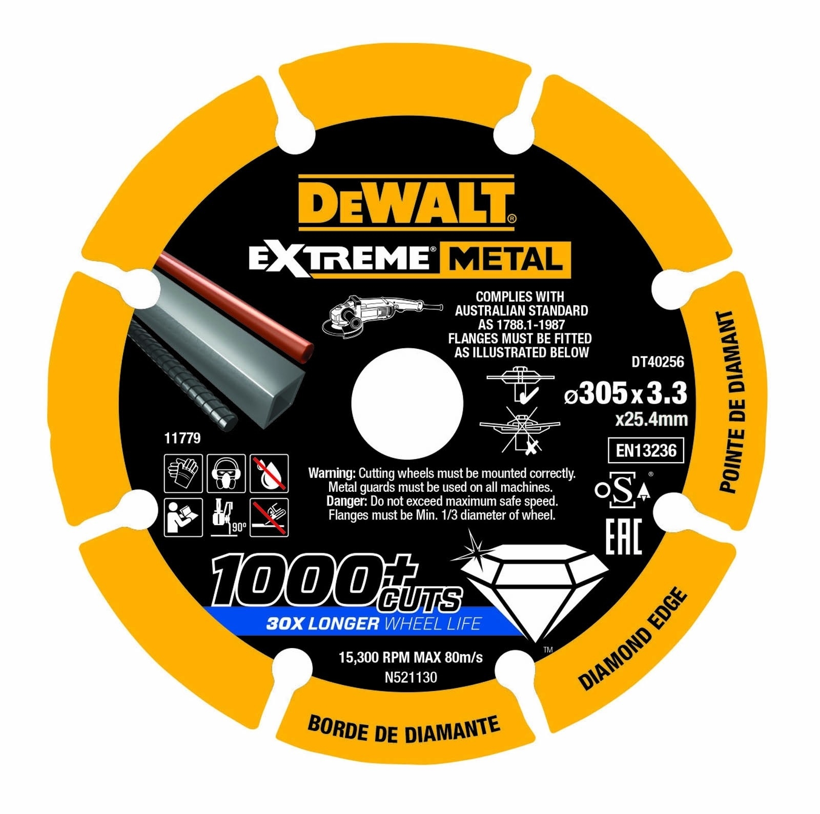 

Алмазный диск отрезной по металлу 305x25.4 DEWALT DT40256