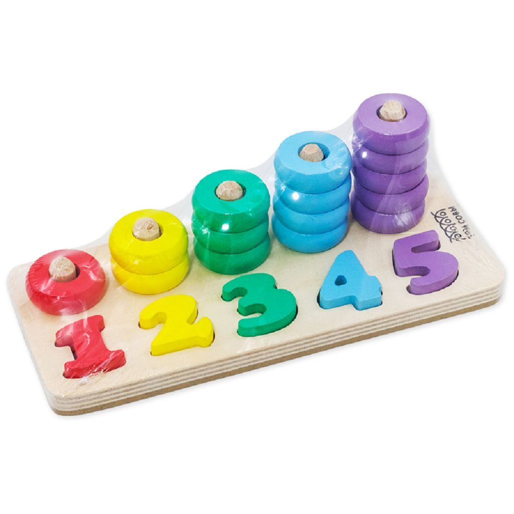 Развивающая игрушка ТРИ СОВЫ Логическая пирамидка Учимся считать 341489-РИ-46535-xD3