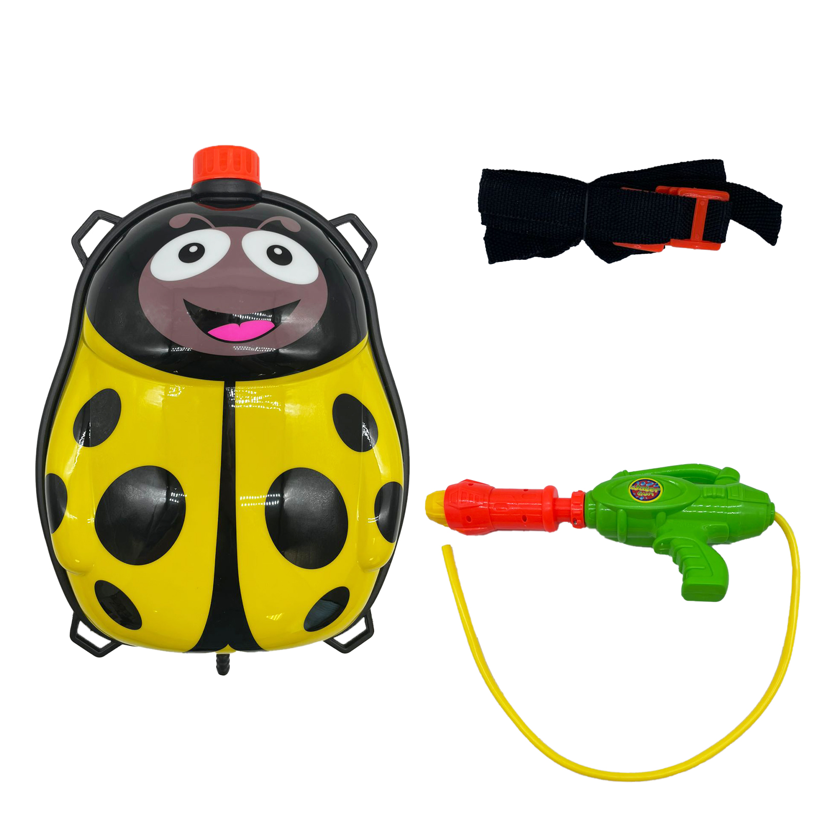 фото Водяное оружие market toys lab с рюкзаком бластер божья коровка желтая