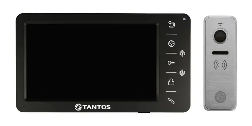 Комплект видеодомофона Tantos Amelie HD (черный) и iPanel 2 HD + (Metal)