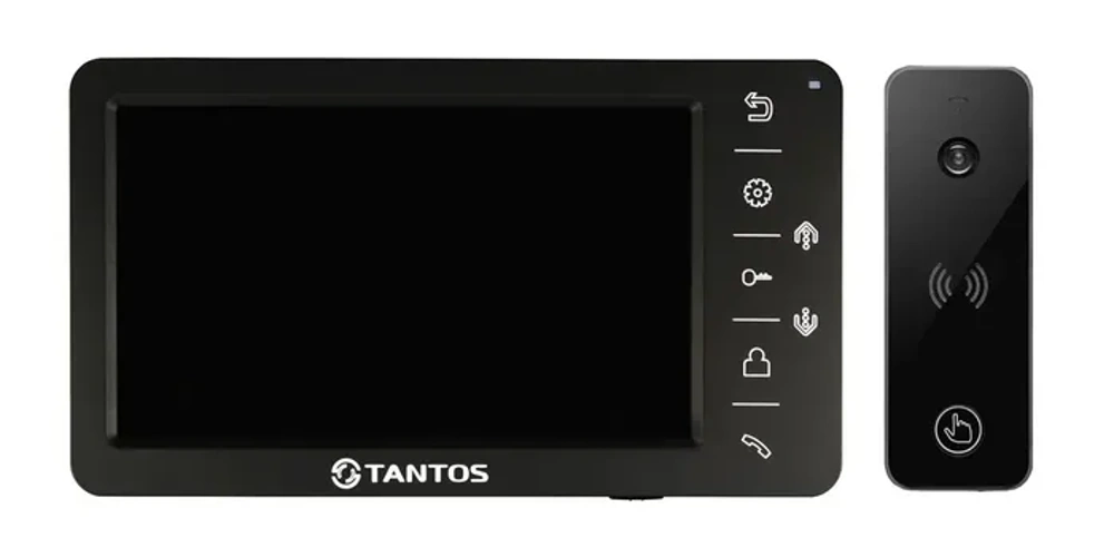 Комплект видеодомофона Tantos Amelie HD (черный) и iPanel 2 HD + (черная)