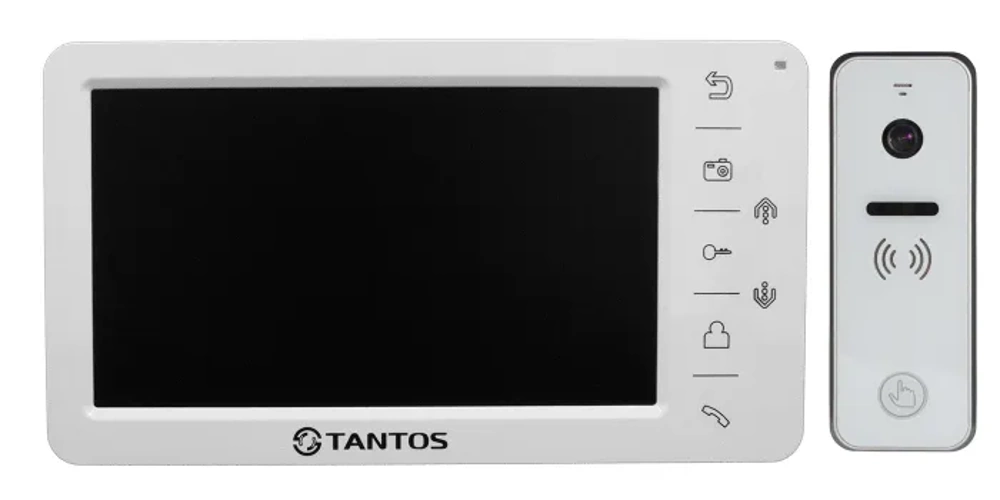 Комплект видеодомофона Tantos Amelie SD (белый) и iPanel 2+ (белая)