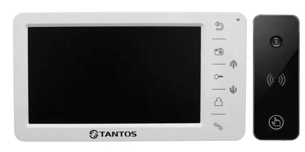 Комплект видеодомофона Tantos Amelie SD (белый) и iPanel 2+ (черная)