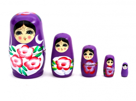 

Деревянная игрушка. Расписные матрёшки № 1, Фиолетовый