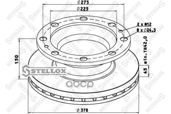 Тормозной диск Stellox комплект 1 шт. 8500811SX 100046457025