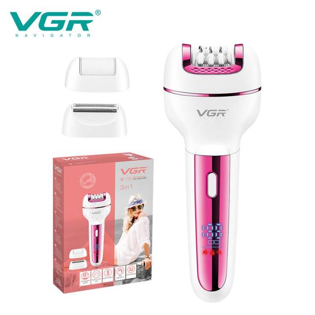Эпилятор VGR V-732 белый, розовый бритва для волос эффективная нераздражающая электрическая бритва универсальный эпилятор тело лицо