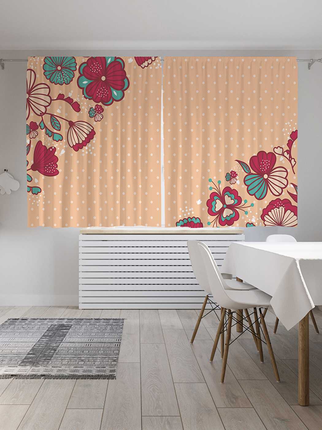 

Классические шторы JoyArty "Цветы жизни", серия Oxford DeLux, 2 полотна 145x180 см, Цветы жизни