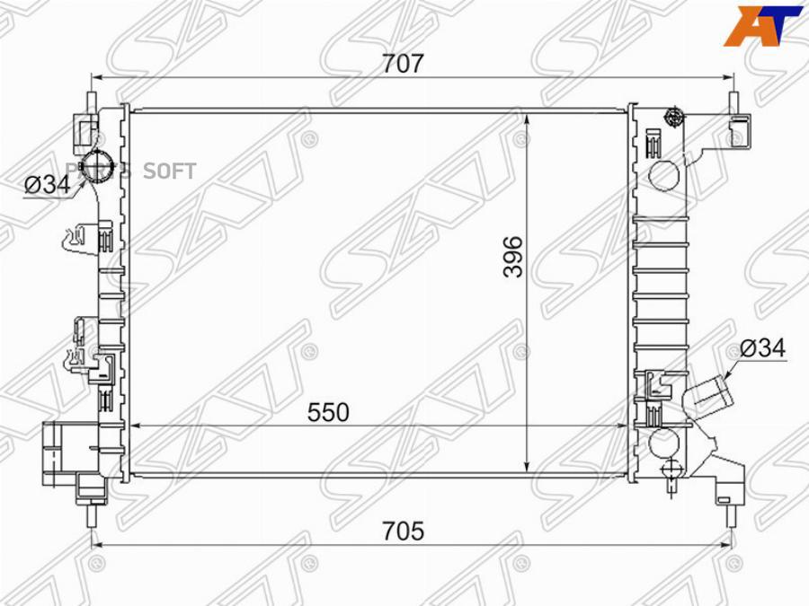 

SAT Радиатор CHEVROLET AVEO 1.2/1.4 11-
