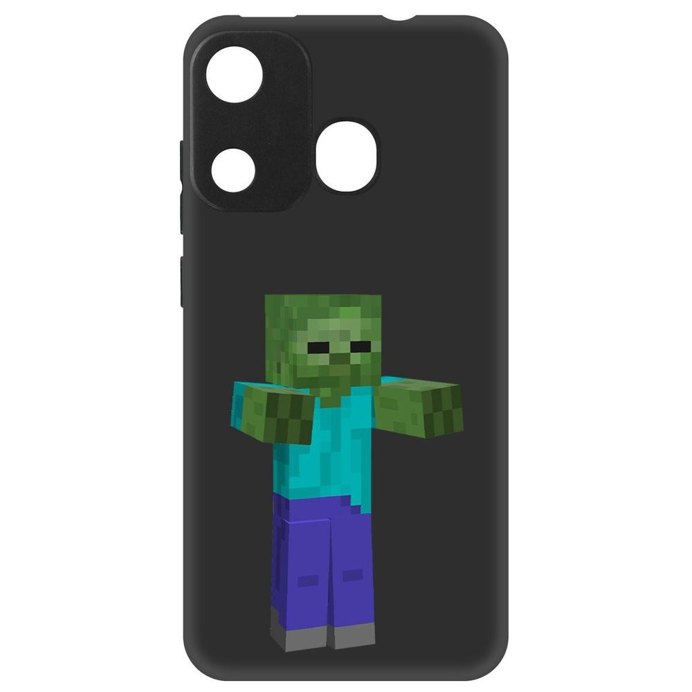 

Чехол-накладка Софт Minecraft-Гигант для Itel A27, Черный