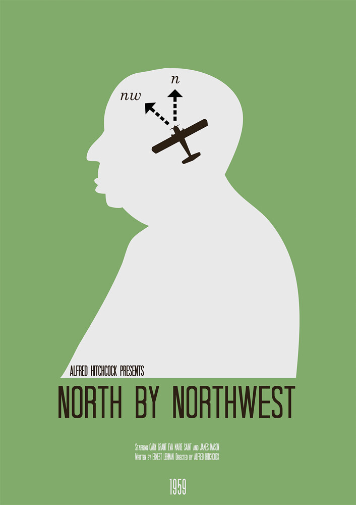 

Большой кино постер к фильму на стену North Northwest 60х90 см без рамы, MNNORTH