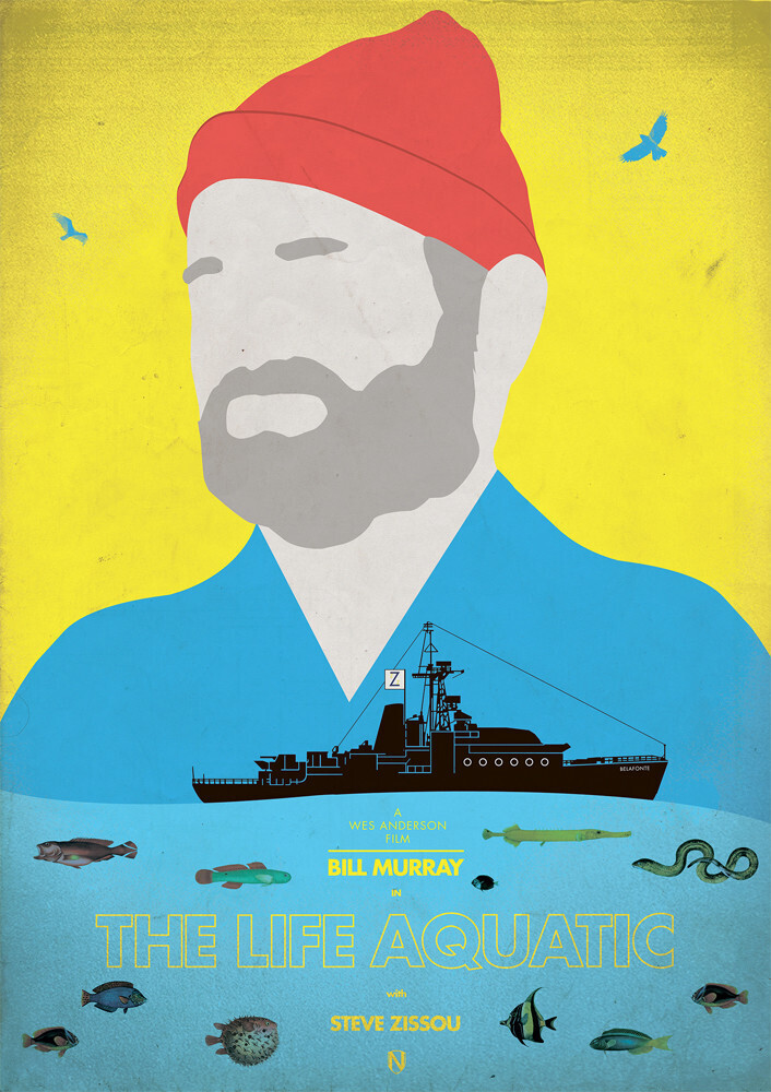 

Большой кино постер к фильму на стену The Life Aquatic 60х90 см без рамы, MNLIFE
