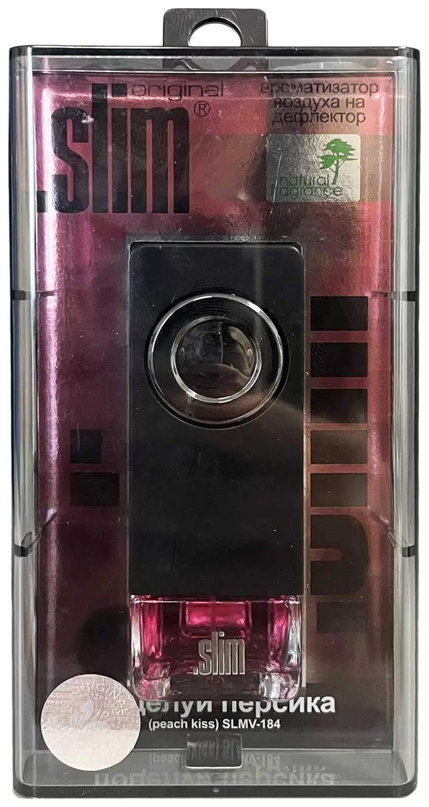 Ароматизатор в машину SLIM SLMV184 Поцелуй персика в бутылочке 8мл на дефлектор FKVJP