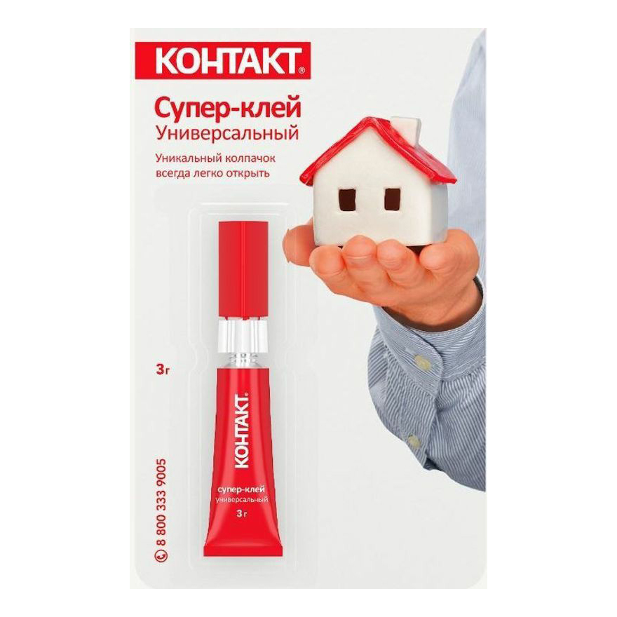 

Суперклей Контакт универсальный 3 г, Прозрачный