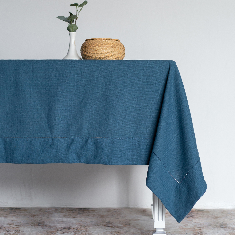 

Скатерть столовая BELLEHOME Petrol blue 150x240, хлопок, лен, Синий