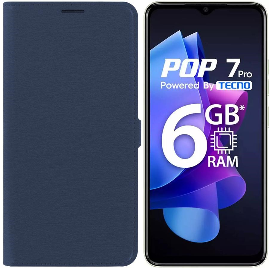 

Чехол-книжка Krutoff Eco Book для Tecno Pop 7/ 7 Pro/ Spark Go 2023 синий