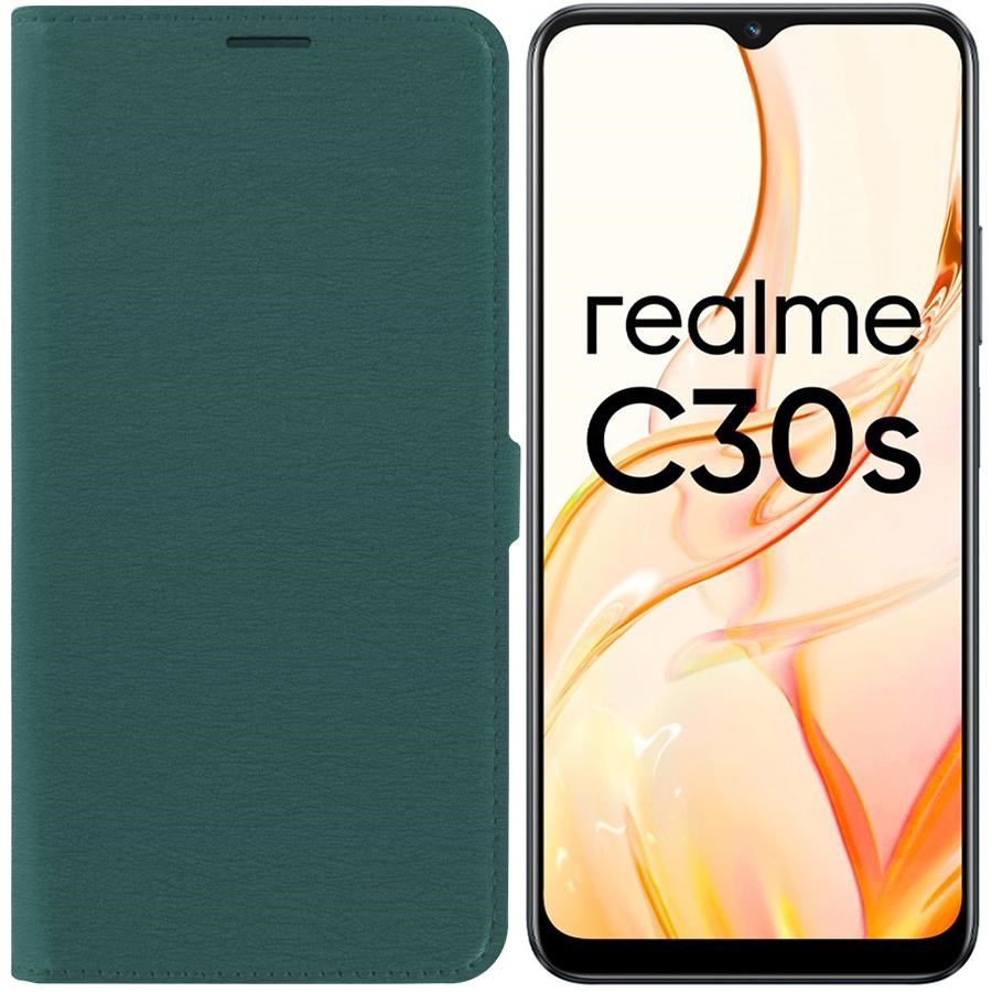 

Чехол-книжка Krutoff Eco Book для Realme C30/C30s зелёный опал, Зеленый